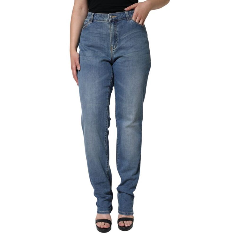 Emporio Armani Blue Washed High Waisted Skinny Women Denim Women's Jeans